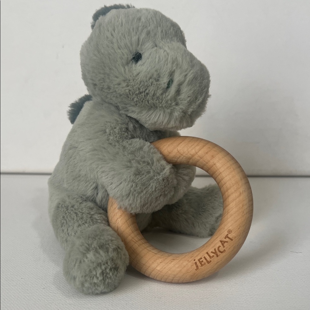 Jellycat Shooshu Dino Wooden Ring Toy